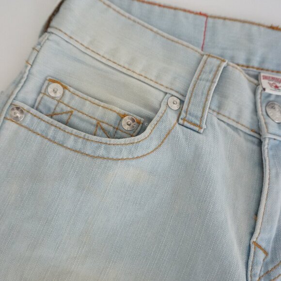 True Religion World Tour Section Moto Light Wash Skinny Blue Denim Jeans 28 - Picture 10 of 16